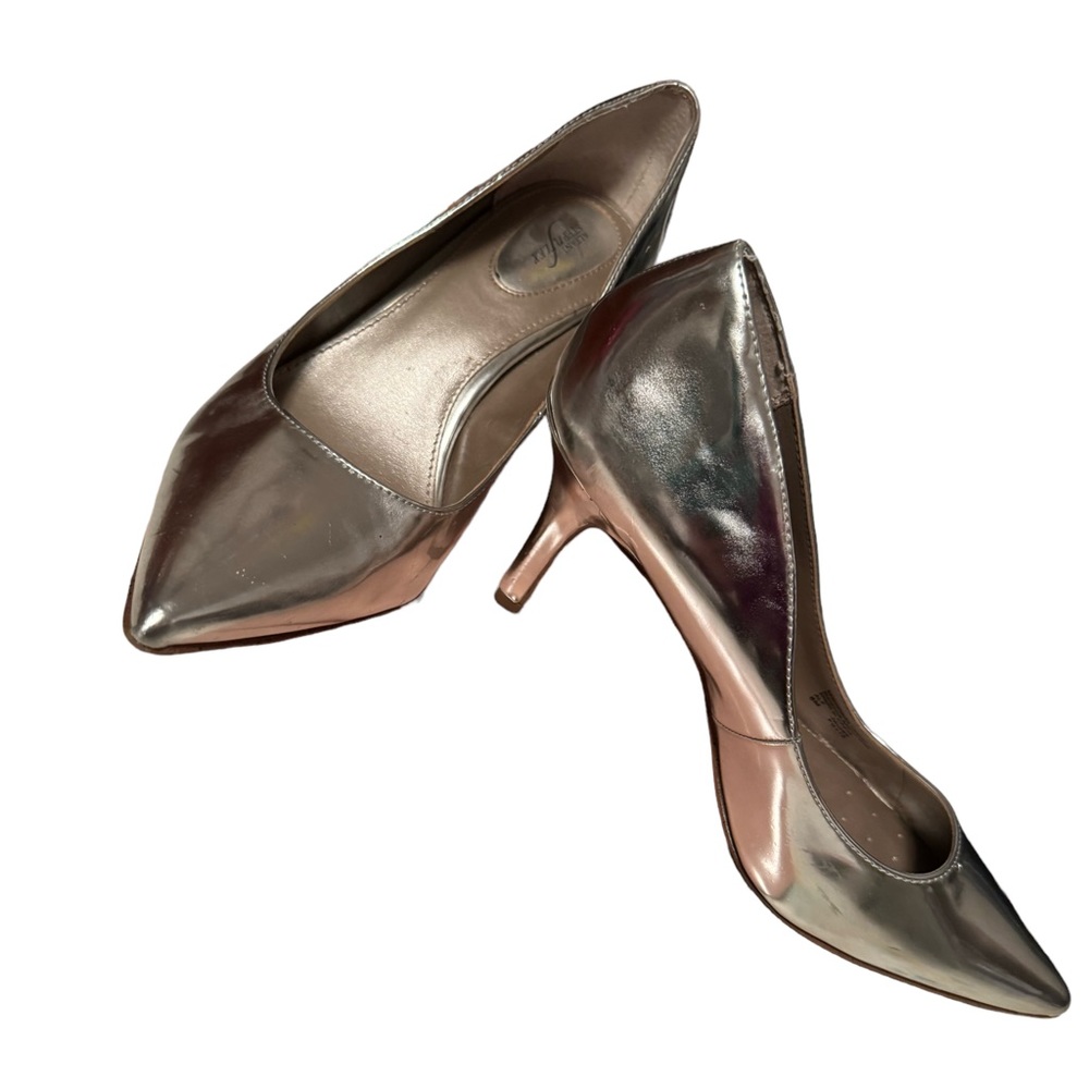 Silver high heels